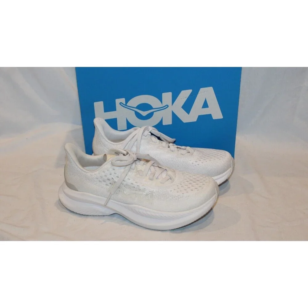 NEW Hoka One Women's MACH 6 RUNNING ATHLETIC SNEAKERS WHITE 5.5